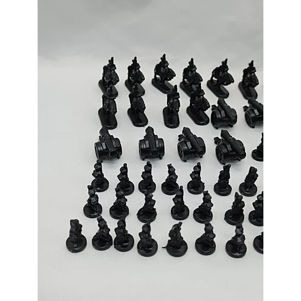 Set Of (60) 1993 Risk Black Board Game Player Pieces